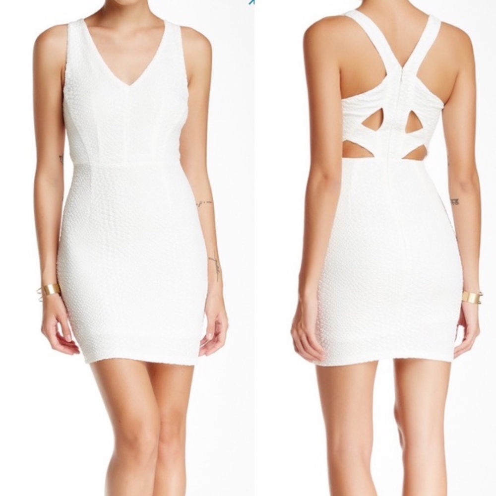 White Bodycon Cut Out Dress